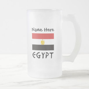 Egypt Egyptian Flag Personalized Frosted Glass Beer Mug