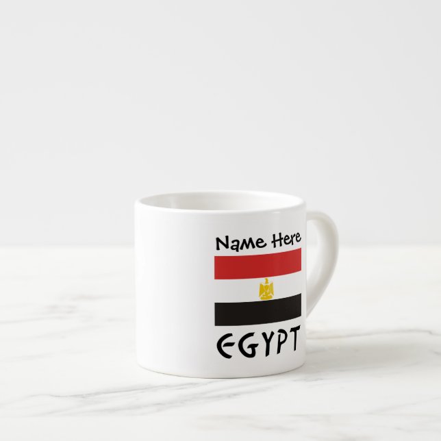 Egypt Egyptian Flag Personalized Name  Espresso Cup (Front Right)