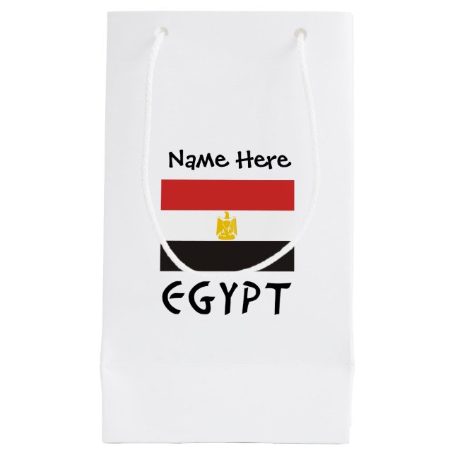 Egypt Egyptian Flag Personalized Name  Small Gift Bag (Front)