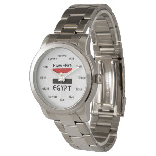 Egypt Egyptian Flag Personalized Name Watch