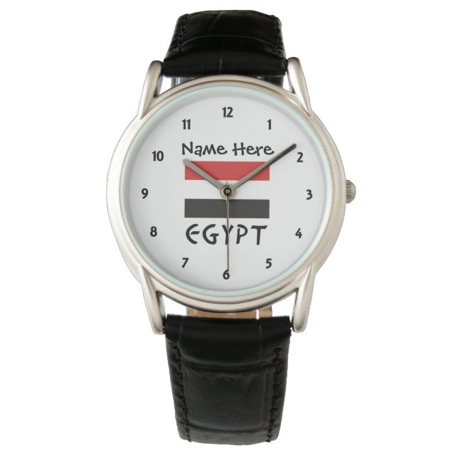Egypt Egyptian Flag Personalized  Watch (Front)