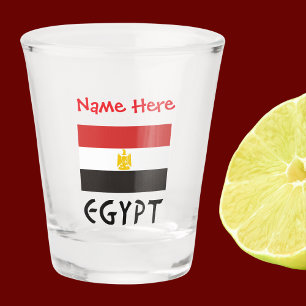 Egypt Egyptian Flag Red Personalized  Shot Glass