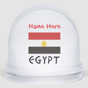 Egypt Egyptian Flag Red Personalized  Snow Globe