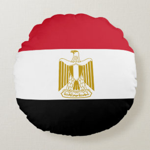 Egypt (Egyptian) Flag Round Pillow