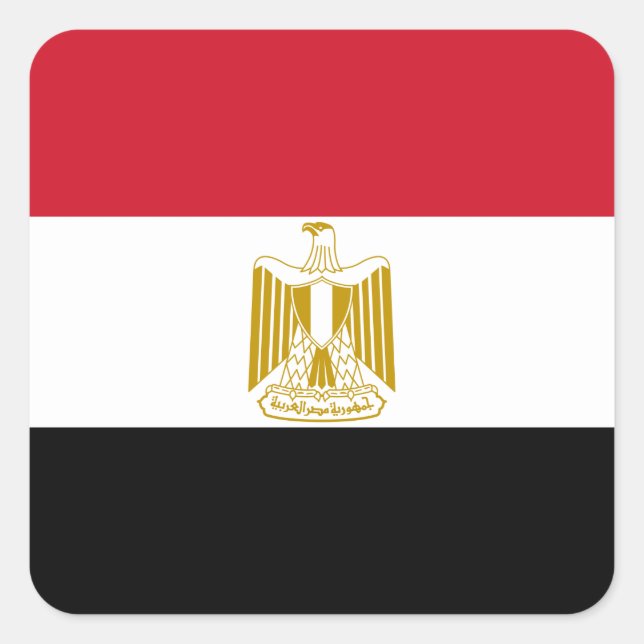Egypt (Egyptian) Flag Square Sticker (Front)