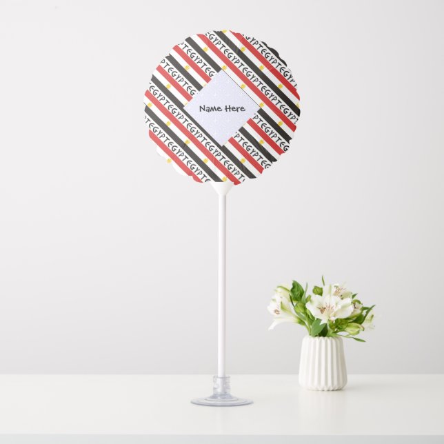 Egypt Egyptian Flag Tiled Personalized Name Balloon (In SItu)