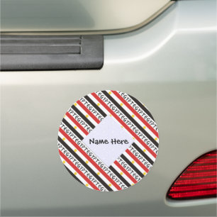 Egypt Egyptian Flag Tiled Personalized Name Car Magnet