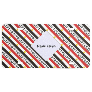 Egypt Egyptian Flag Tiled Personalized Name License Plate