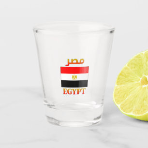 Egypt Flag مصر Arabic & English WordArt Shot Glass