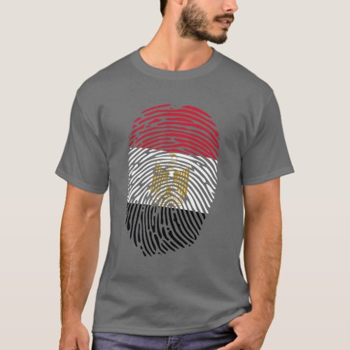 Egypt flag as a fingerprint stylish T_Shirt 