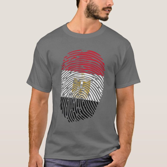 Egypt flag as a fingerprint stylish T-Shirt  (Front)