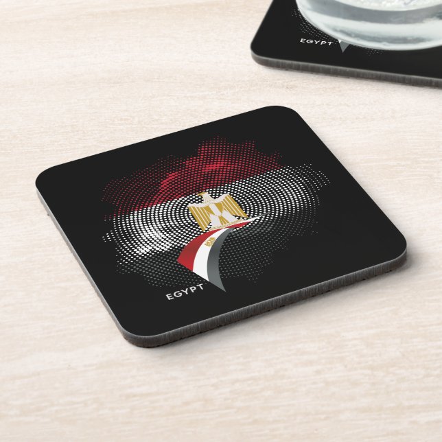 Egypt flag beverage coaster (Left Side)