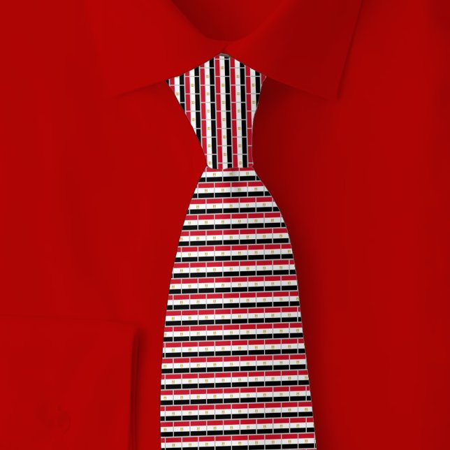 Egypt Flag Brick Pattern Neck Tie (Creator Uploaded)