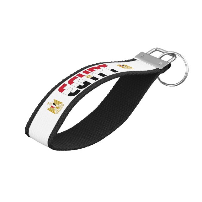 Egypt Flag Charming Patriotic Wrist Keychain (Angled Up)