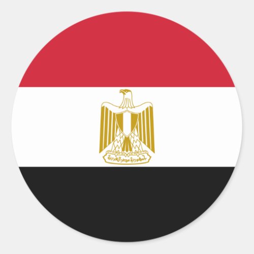 Egypt flag classic round sticker