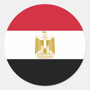 Egypt flag classic round sticker