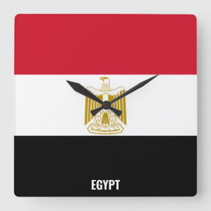 Egypt Flag Dazzling Patriotic Square Wall Clock