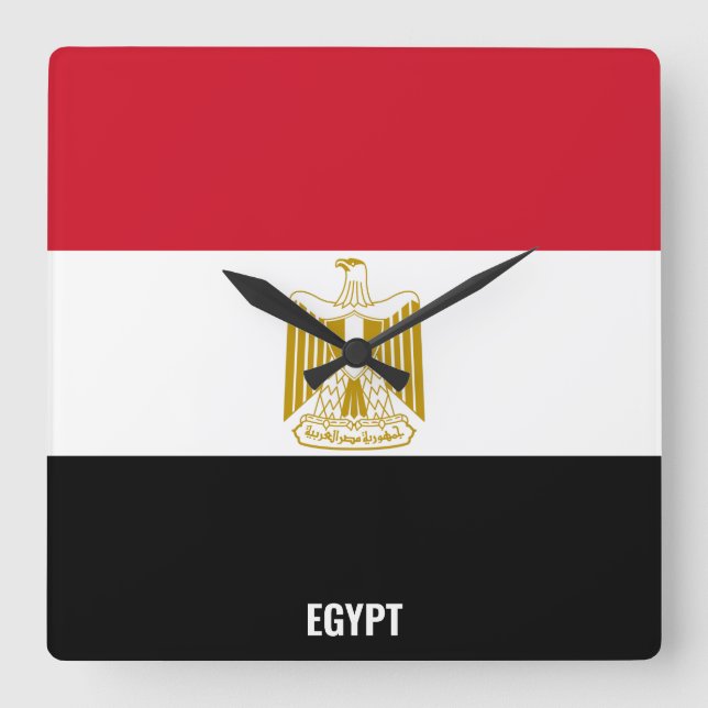 Egypt Flag Dazzling Patriotic Square Wall Clock (Front)
