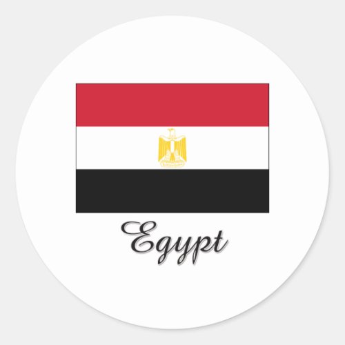 Egypt Flag Design Classic Round Sticker