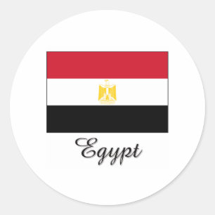 Egypt Flag Design Classic Round Sticker