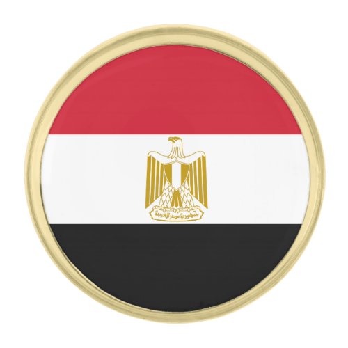 Egypt Flag Gold Finish Lapel Pin