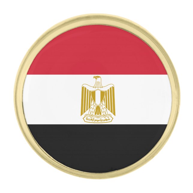 Egypt Flag Gold Finish Lapel Pin (Front)