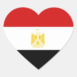 Egypt Flag Heart Sticker
