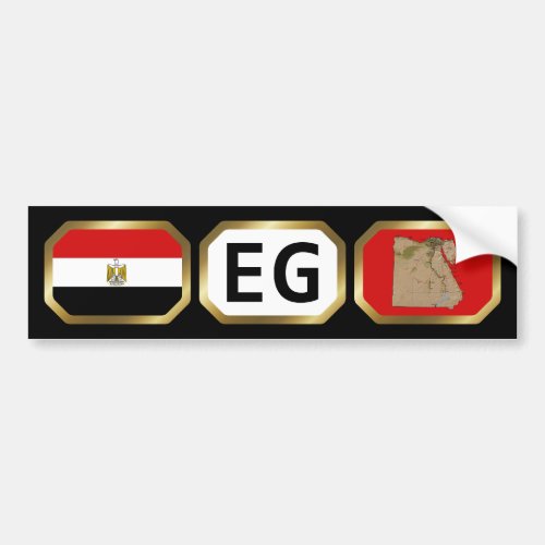 Egypt Flag Map Code Bumper Sticker