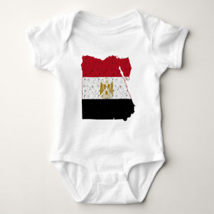 Egypt Flag Map Crackle Baby Bodysuit