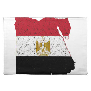 Egypt Flag Map Crackle Cloth Placemat