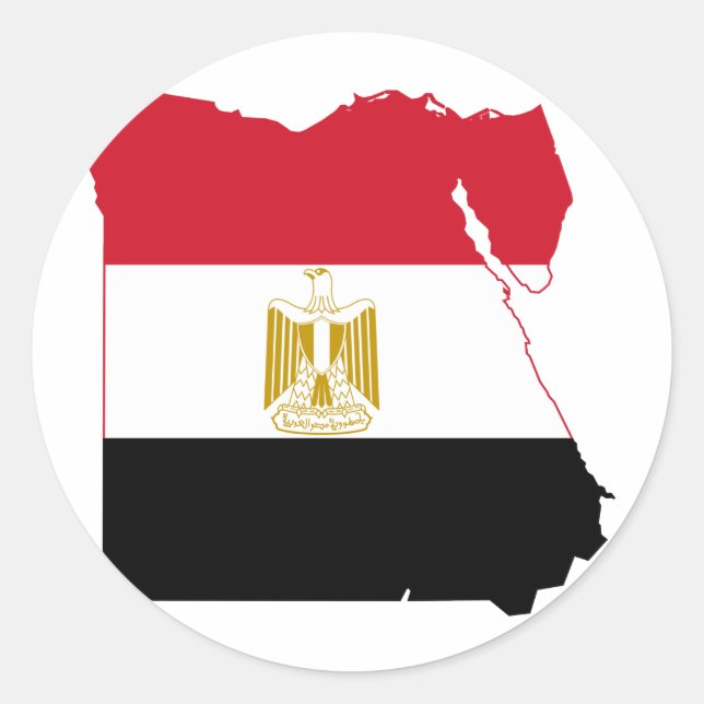 Egypt Flag map EG Classic Round Sticker (Front)