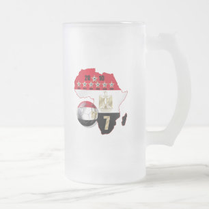 Egypt flag Map of Africa 2010 winners gear Frosted Glass Beer Mug