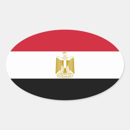 Egypt Flag Oval Sticker