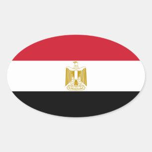 Egypt Flag Oval Sticker