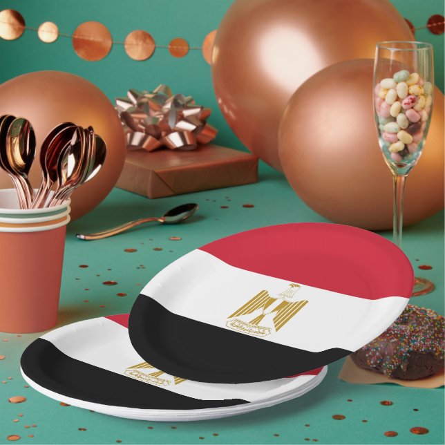 Egypt flag paper plates (Multi)