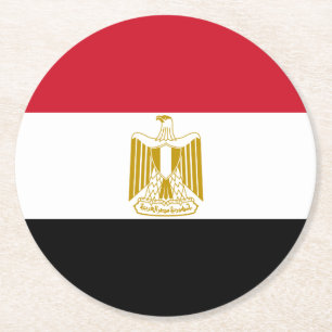 Egypt Flag Round Paper Coaster