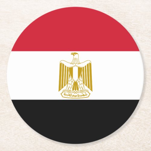 Egypt Flag Round Paper Coaster