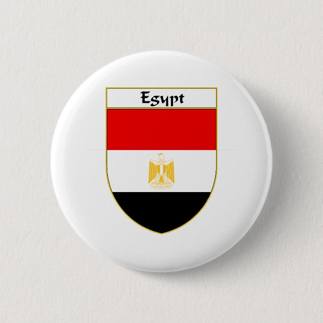 Egypt Flag Shield Pinback Button (Front)