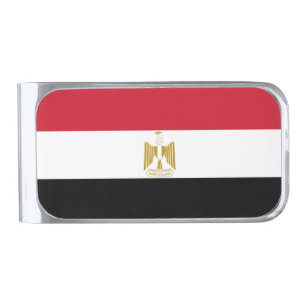 Egypt flag silver finish money clip