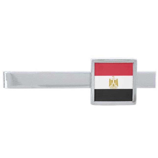 Egypt Flag Silver Finish Tie Bar (Front)