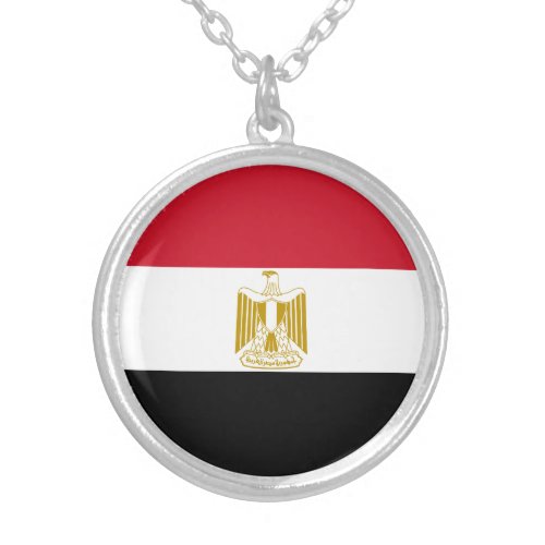 Egypt Flag Silver Plated Necklace