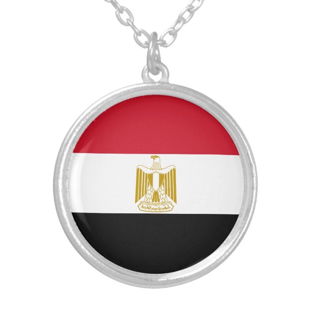 Egypt Flag Silver Plated Necklace (Front)