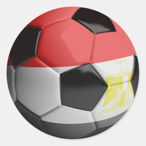 Egypt Flag Soccer Ball Classic Round Sticker