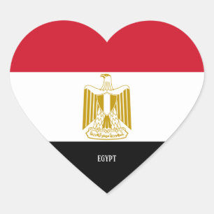 Egypt Flag Splendid Patriotic Heart Sticker