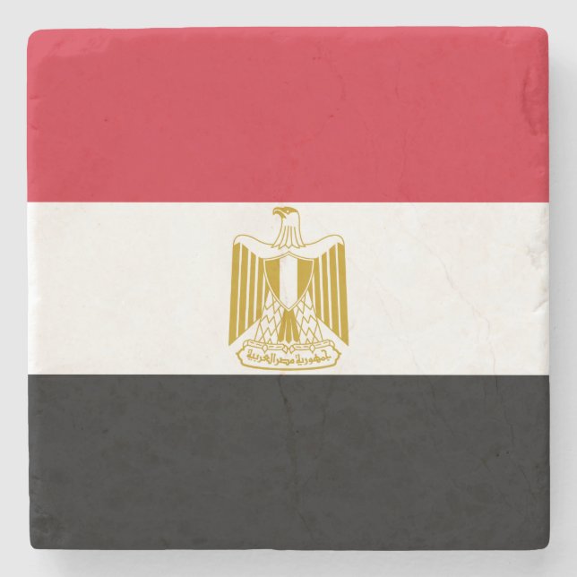 Egypt Flag Stone Coaster (Front)