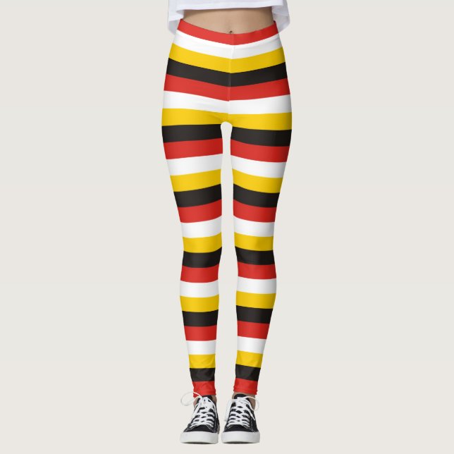 Egypt flag stripes country pattern symbol black re leggings (Front)