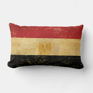 Egypt Flag Vintage Grunge Design Lumbar Pillow