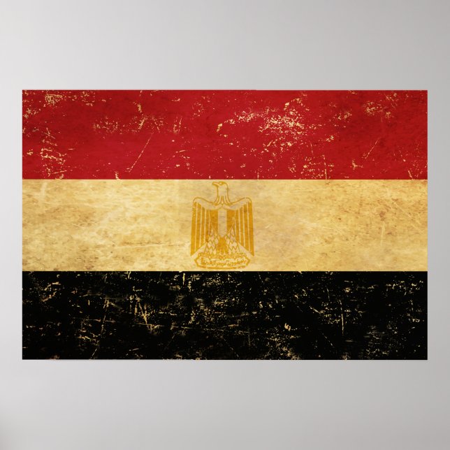 Egypt Flag Vintage Grunge Design Poster (Front)