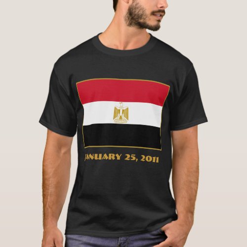 EGYPT  Flag with January 25 2011 Date T_Shirt