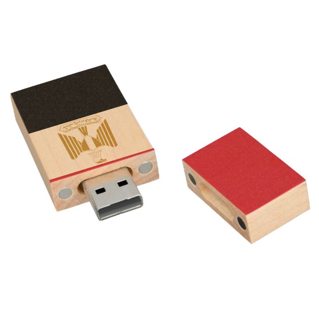 Egypt flag wood flash drive (Angled)